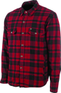 Red and black plaid Speed and Strength Black 9 2.0 Moto Shirt for riders