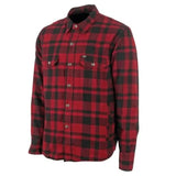 Red and black plaid flannel moto shirt from Speed and Strength Black 9 2.0 Moto Shirt Red XL