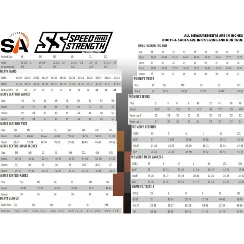 Clothing size chart for Speed and Strength Call to Arms Boot Black with stylish black design