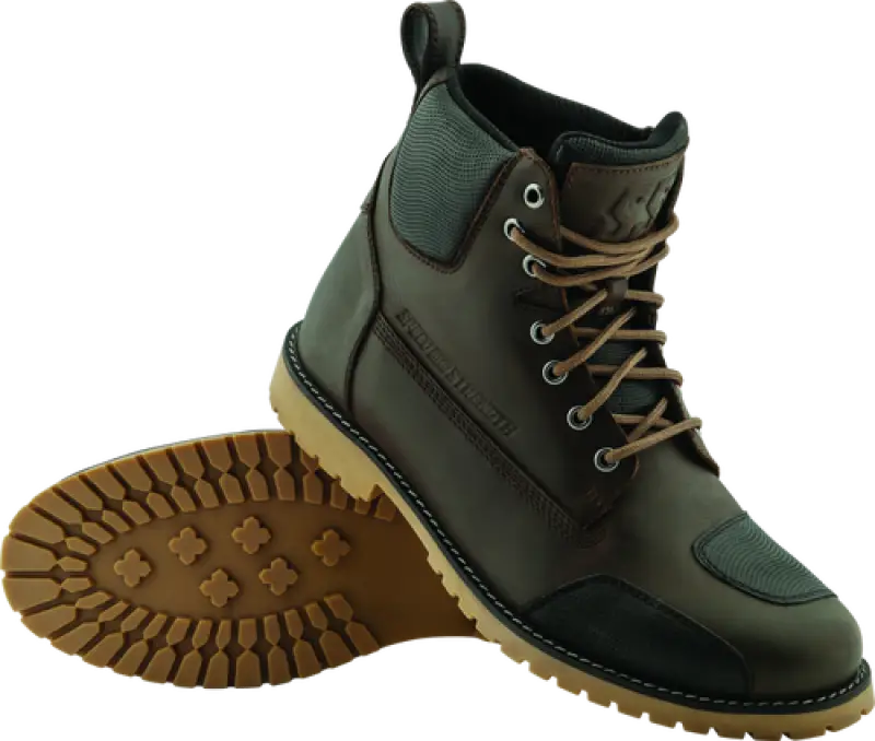 Brown black Speed and Strength Call to Arms Boot showing a rugged arms boot brown style