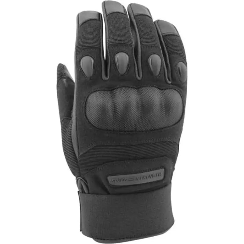 Black tactical arms gloves with knuckle protection for rugged use, Speed and Strength Call to Arms Gloves Black 2XL