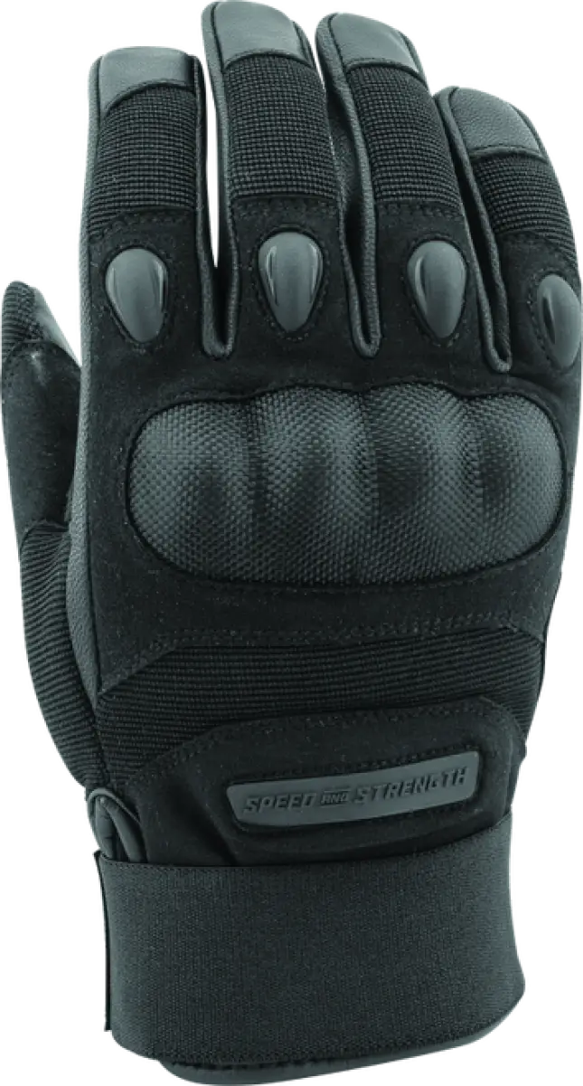 Black tactical arms gloves for protection and style in the Speed and Strength Call to Arms set