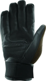 Black leather arms gloves brown with wrist strap for a sleek style