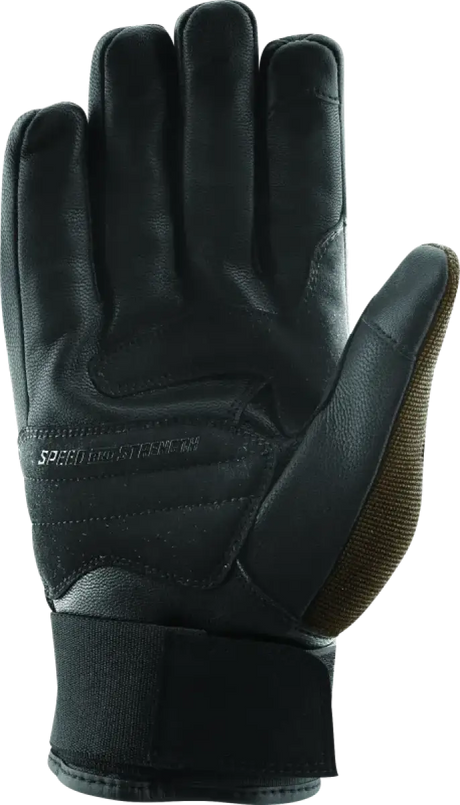 Black leather arms gloves brown with wrist strap for a sleek style