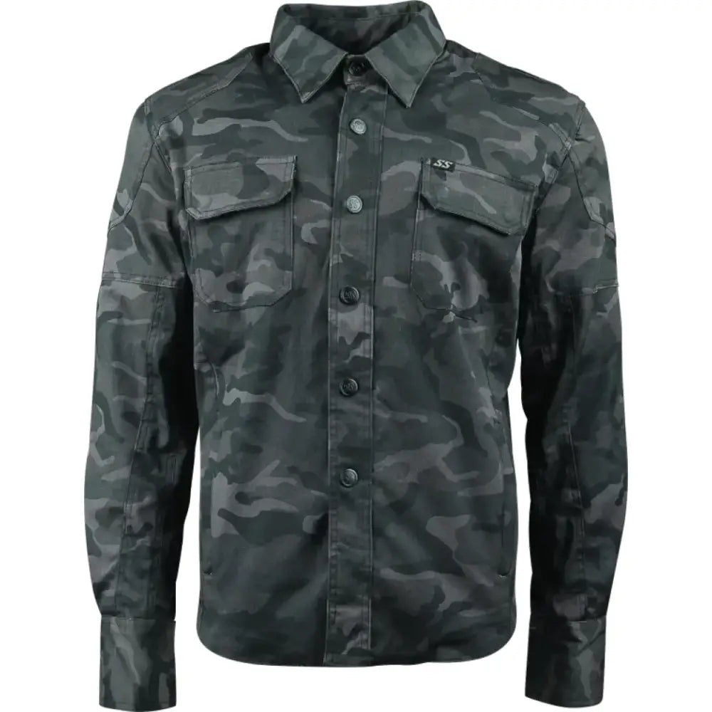 Camouflage arms moto shirt displayed in Speed and Strength Call to Arms Moto Shirt Small