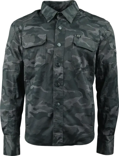 Camouflage arms moto shirt displayed in Speed and Strength Call to Arms Moto Shirt Small