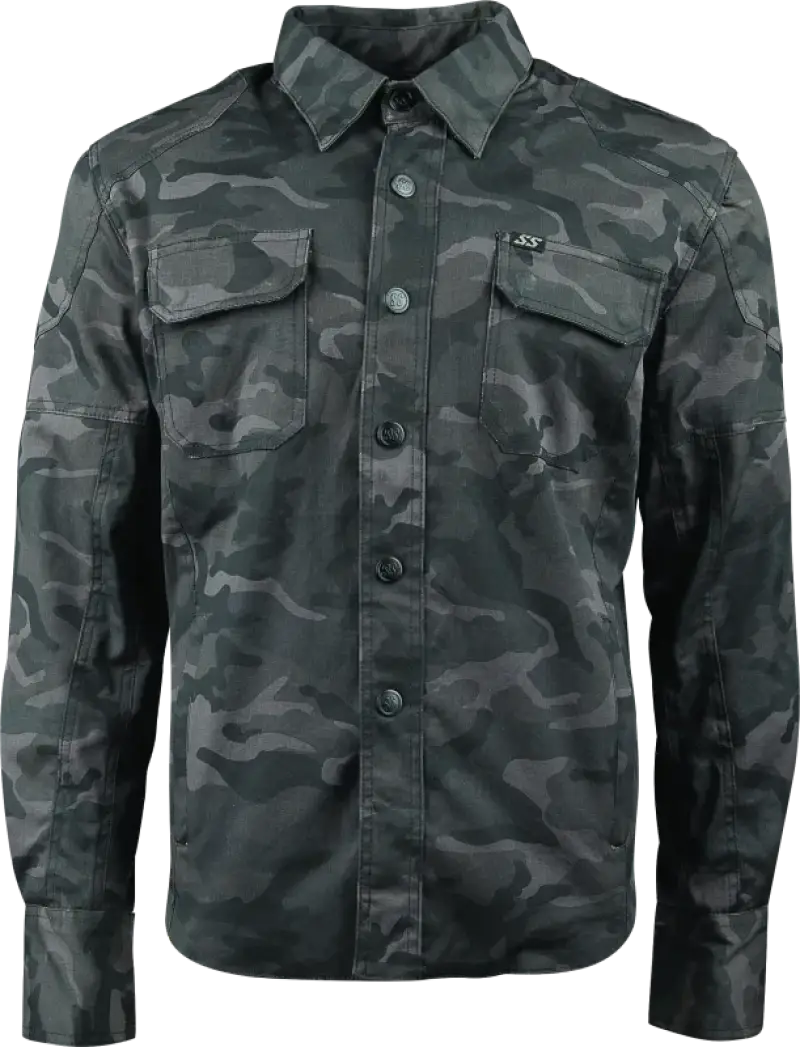 Camouflage arms moto shirt displayed in Speed and Strength Call to Arms Moto Shirt Small