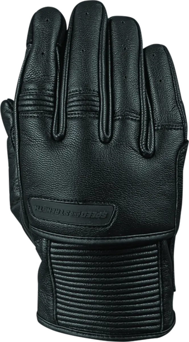 Black leather motorcycle glove from Speed and Strength Off the Chain Leather Gloves collection
