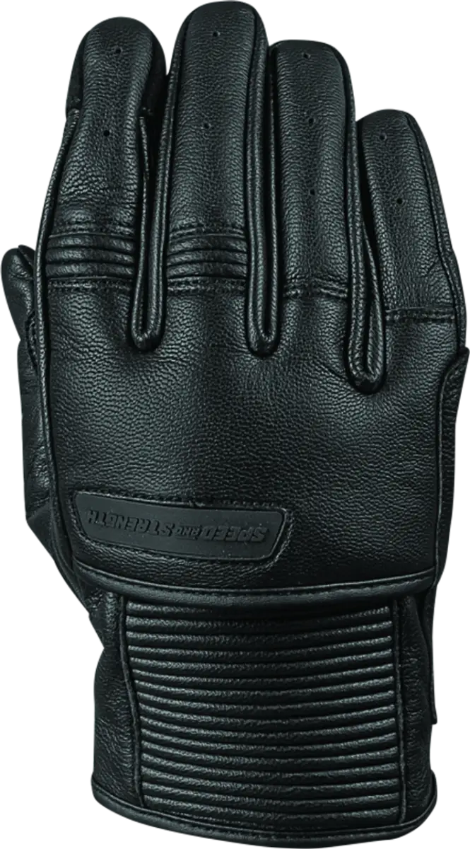 Black leather motorcycle glove from Speed and Strength Off the Chain Leather Gloves collection