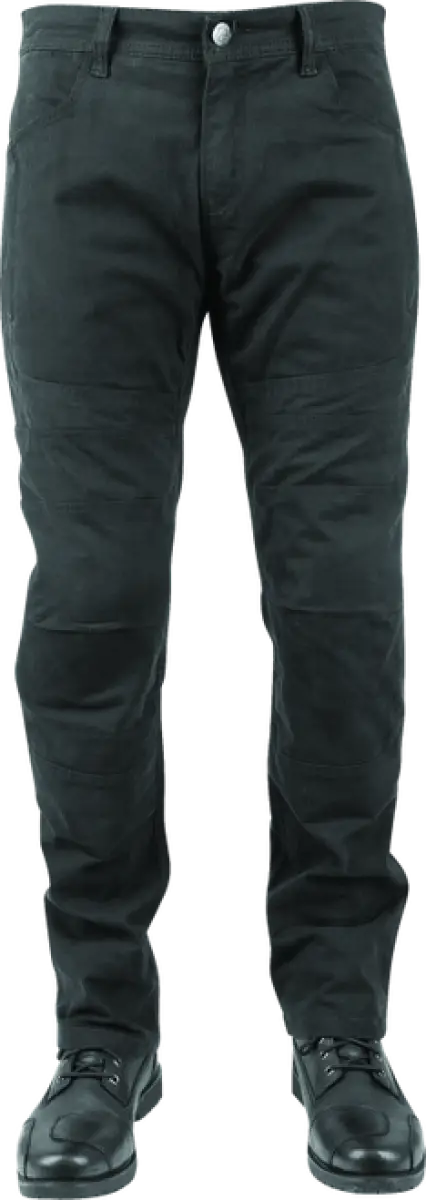 Black motorcycle pants featuring Strength Dogs War Pant Camouflage design for tough rides