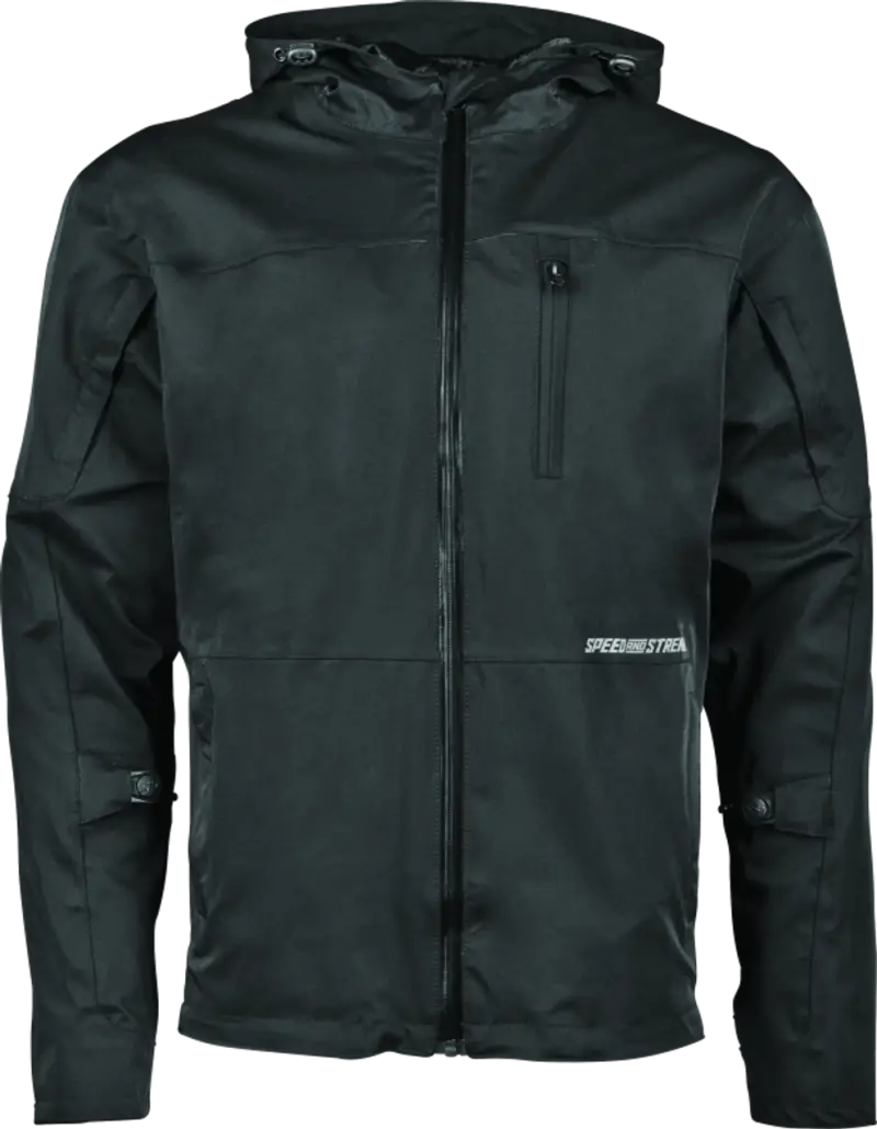 Black hooded Speed and Strength Fame and Fortune Jacket for a bold look