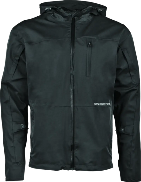 Black hooded Speed and Strength Fame and Fortune Jacket for a bold look