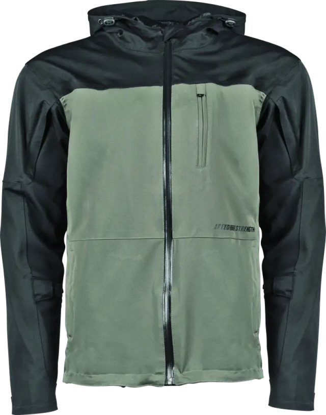 Two-tone Hooded Rain Jacket Black Olive from Speed and Strength Fame and Fortune series