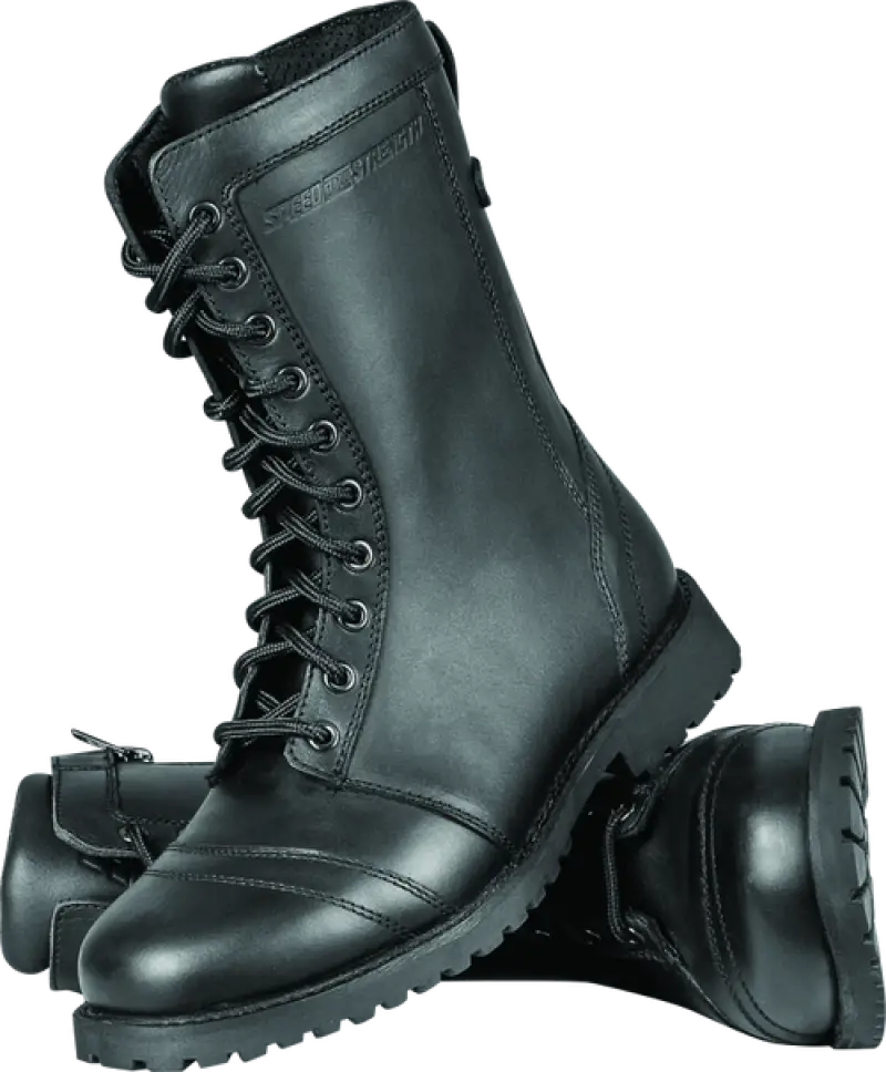 Black leather lace-up boots from Speed and Strength Fast Times Leather collection