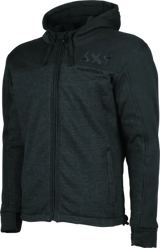 Dark hooded zip-up armored hoody from Speed and Strength Hammer series in black XL