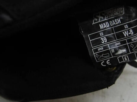 Black shoe label on Speed and Strength Mad Dash Leather Shoes Black/White Women’s