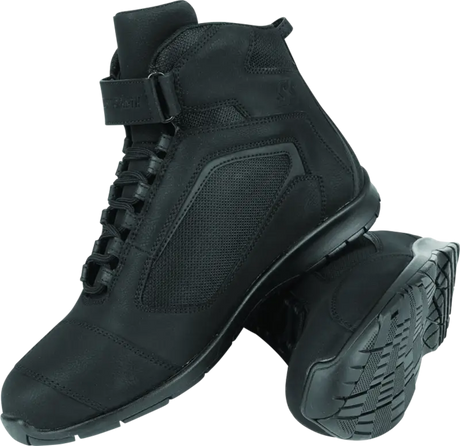 Black motorcycle riding boots from Speed and Strength Truth Leather shoe series