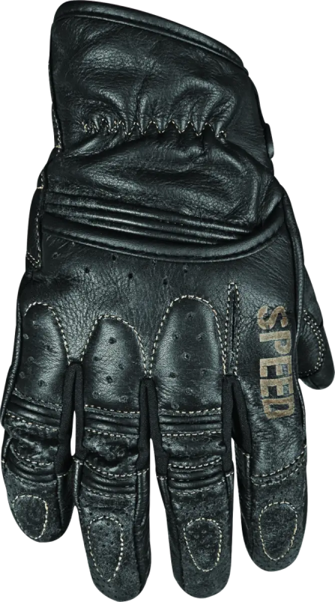 Speed and Strength Rust and Redemption Leather Gloves Black - Large - RV and Auto Parts
