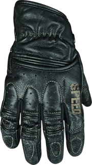 Black leather motorcycle glove from Speed and Strength Rust and Redemption Leather Gloves Black XL