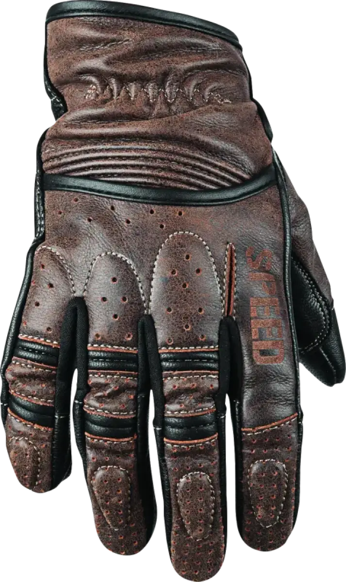 Speed and Strength Rust and Redemption Leather Gloves Brown - Large - RV and Auto Parts