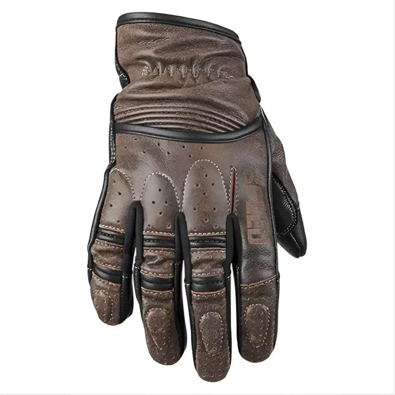 Brown leather motorcycle glove from Speed and Strength Rust and Redemption Leather Gloves collection