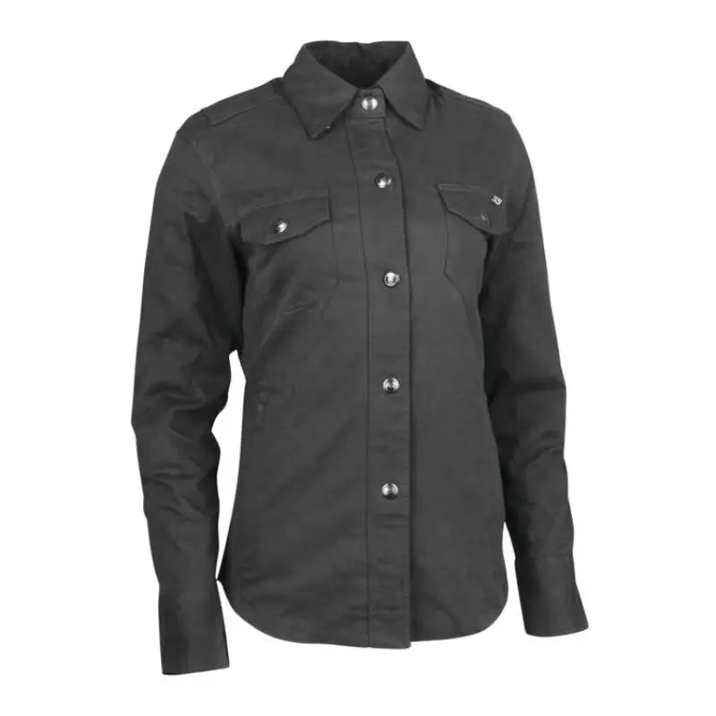 Dark gray Speed Society Armored Moto Shirt for women in XS, stylish armored moto look