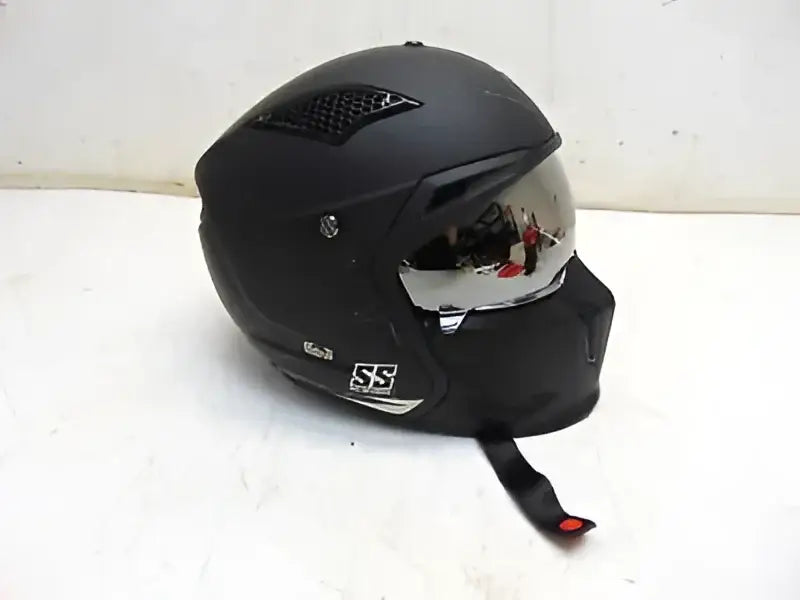 Speed and Strength SS2400 Tough As Nails Helmet Black/White - Medium, showcasing sleek and durable design with enhanced safety features.