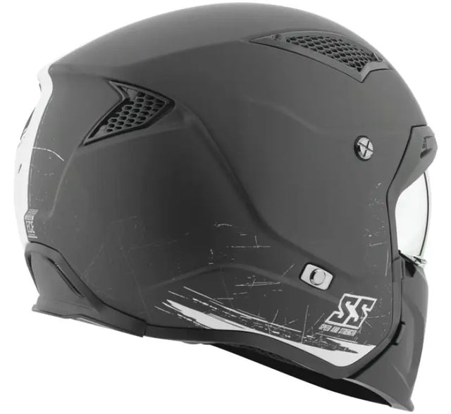 Speed and Strength SS2400 Tough As Nails Helmet Black/White - Small, durable construction, modern design, comfortable fit, enhanced safety.