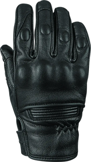 Black leather motorcycle glove from Speed and Strength with throttle body leather feel