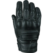 Black leather motorcycle glove from Speed and Strength with throttle body leather feel
