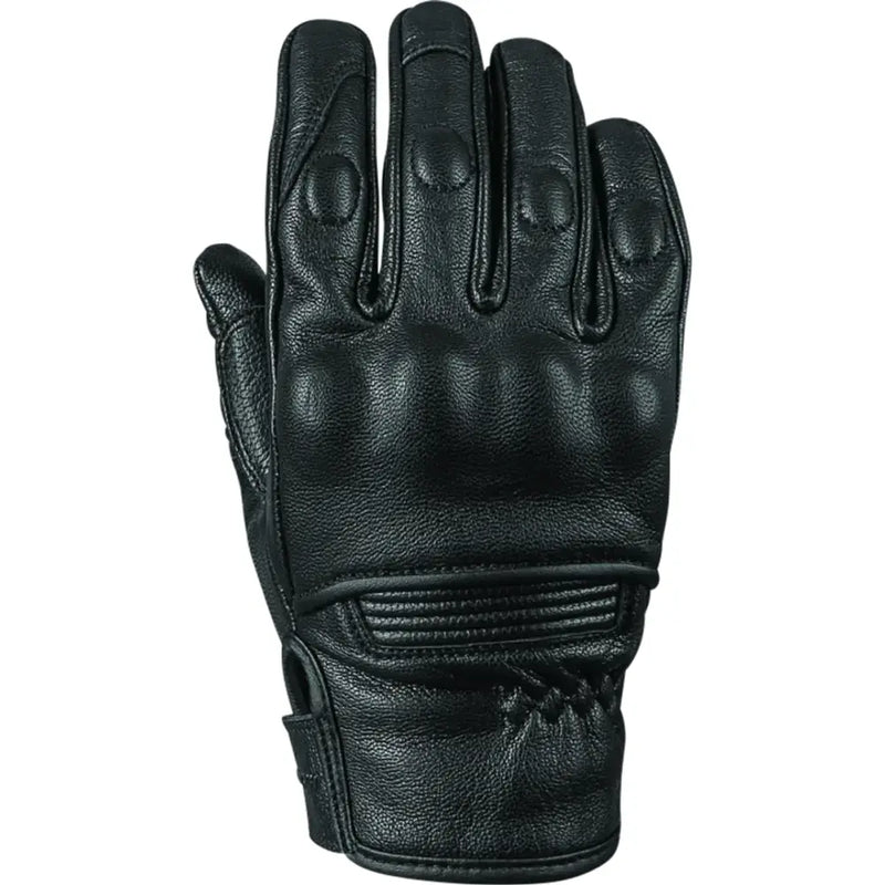 Black leather motorcycle glove from Speed and Strength with throttle body leather feel