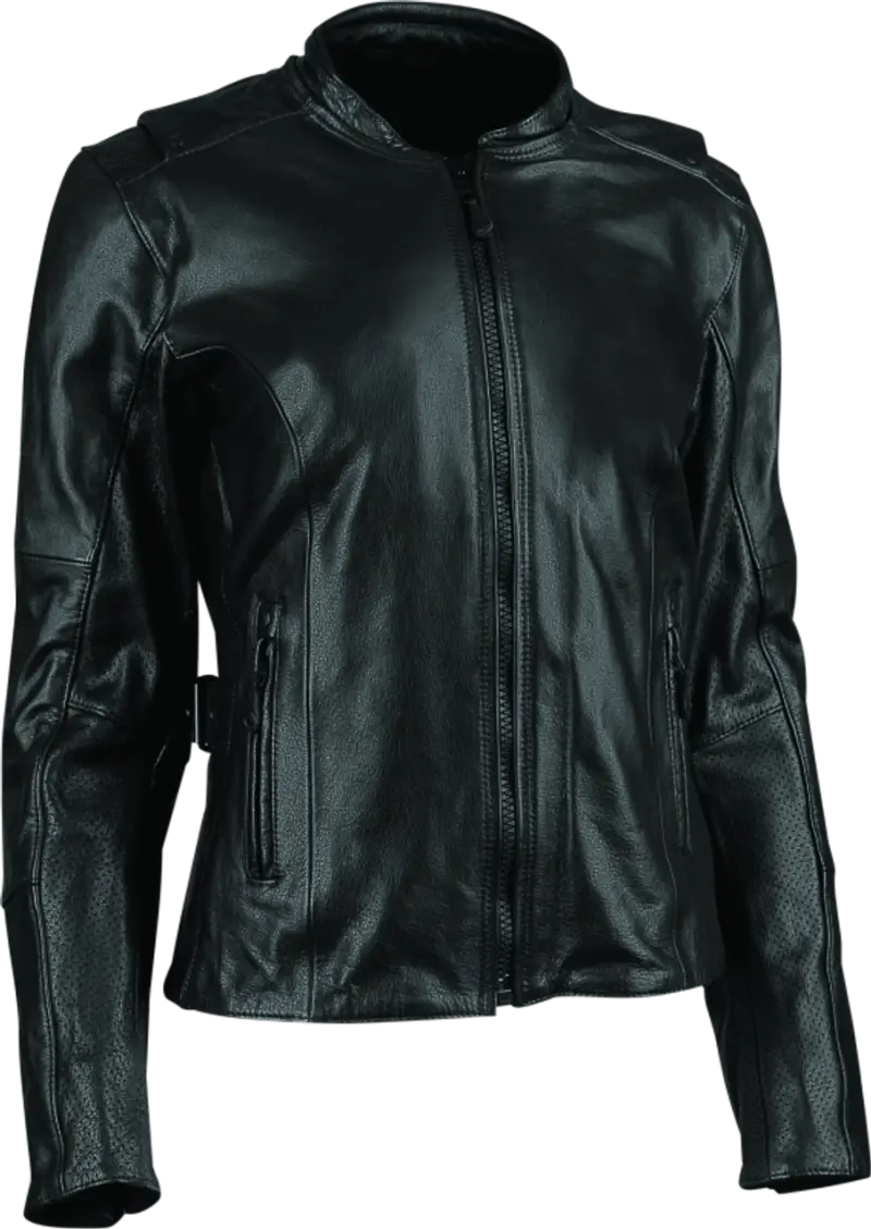 Black throttle body leather jacket for women from Speed and Strength Throttle Body series