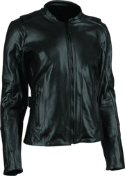 Black leather jacket from Speed and Strength Throttle Body Leather collection for women