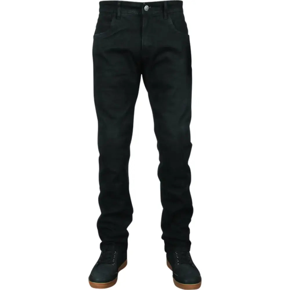 Black denim jeans and boots from Speed and Strength True Grit Grit Denim Pant