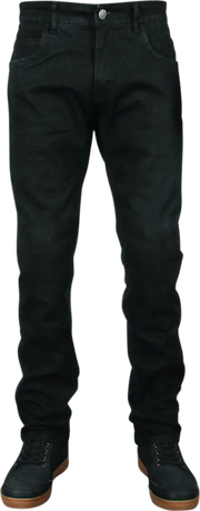 Black denim jeans and boots from Speed and Strength True Grit Denim Pant collection
