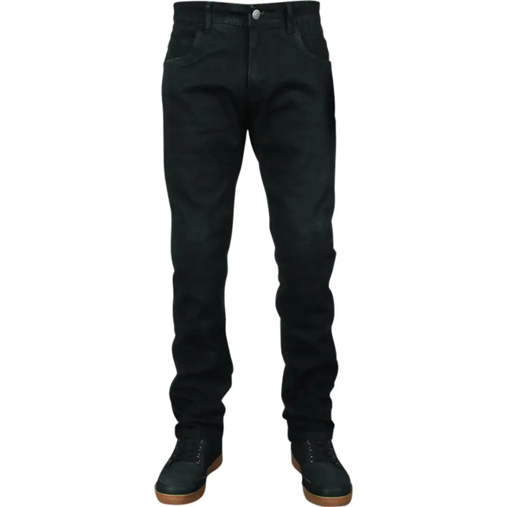 Black denim jeans and shoes from Speed and Strength True Grit Denim Pant Black Size 40 x 30