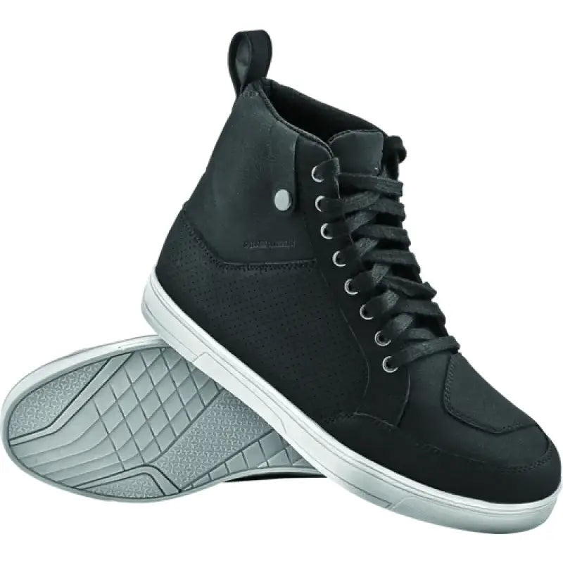 Black high-top sneaker.