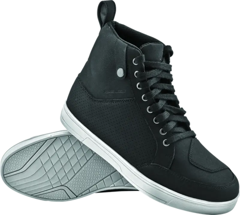 Black high-top sneaker.