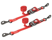 Two red 2in x 10ft ratchet tie-down straps for RV parts & accessories