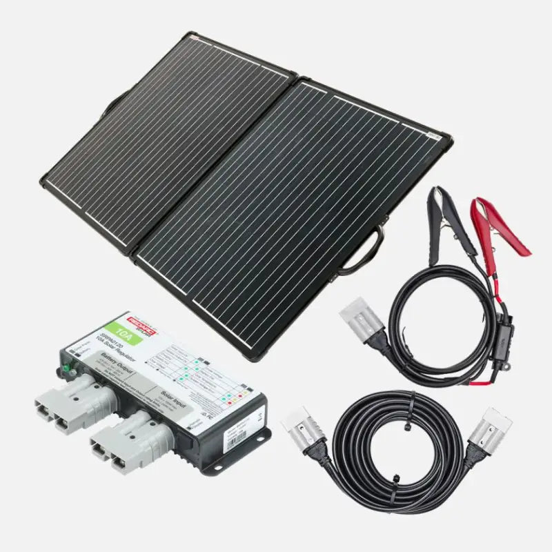 Portable solar panel kit for outdoor use SPFP1200-K Redarc 200W folding solar panel