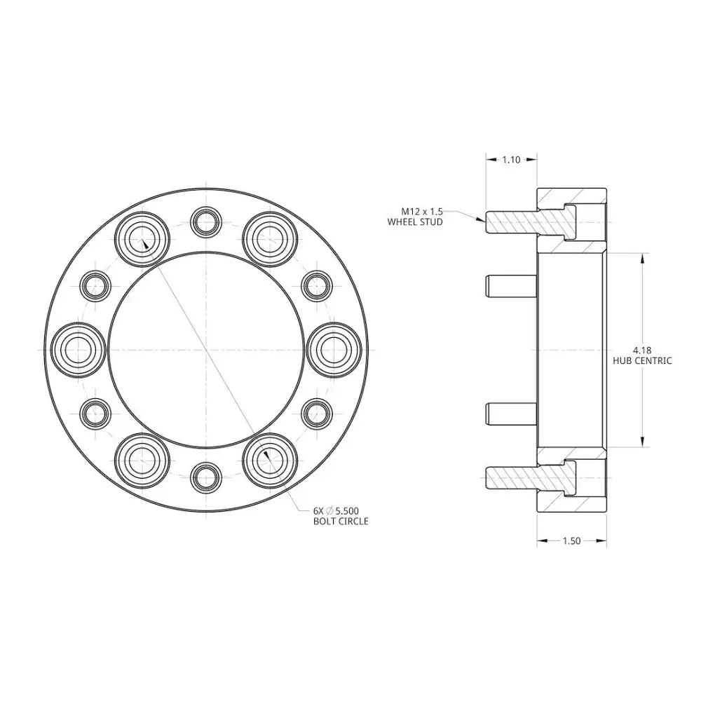 Spidertrax Limited Lifetime Warranty Wheel Spacer WHS005G - Toyota 5-1 1-1