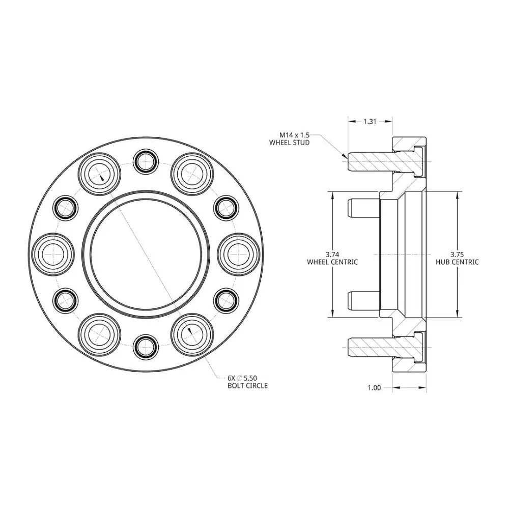 Spidertrax Limited Lifetime Warranty Wheel Spacer WHS034G - Toyota 5-1