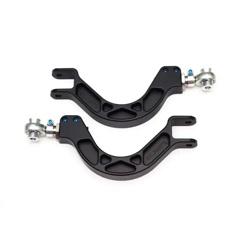 SPL Parts Rear Upper Camber Arms for 89-98 Nissan 240SX and 89-02 Nissan Skyline, featuring lightweight aluminum and titanium construction, blue anodized titanium screws, and black anodized finish, Truck & Automotive, AVADA - Best Sellers