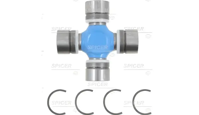 Blue coated Dana Spicer Blue universal joint with retaining clips for SPL30-7166XC kit