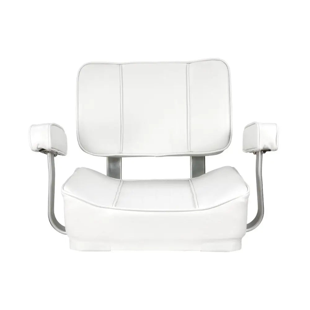 Springfield Armrest Supports And Cushions Boat Seat 1040002 - White Deluxe Captain Chair-White