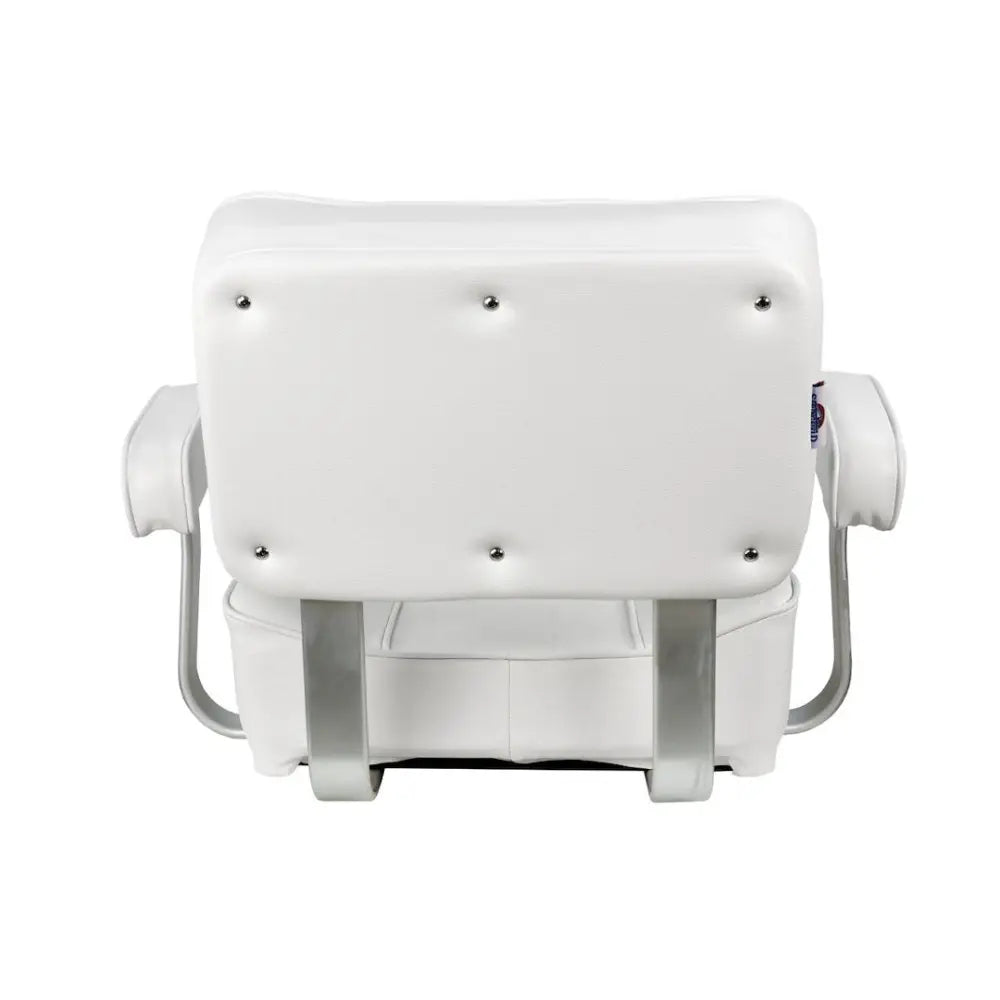 Springfield Armrest Supports And Cushions Boat Seat 1040002 - White Deluxe Captain Chair-White