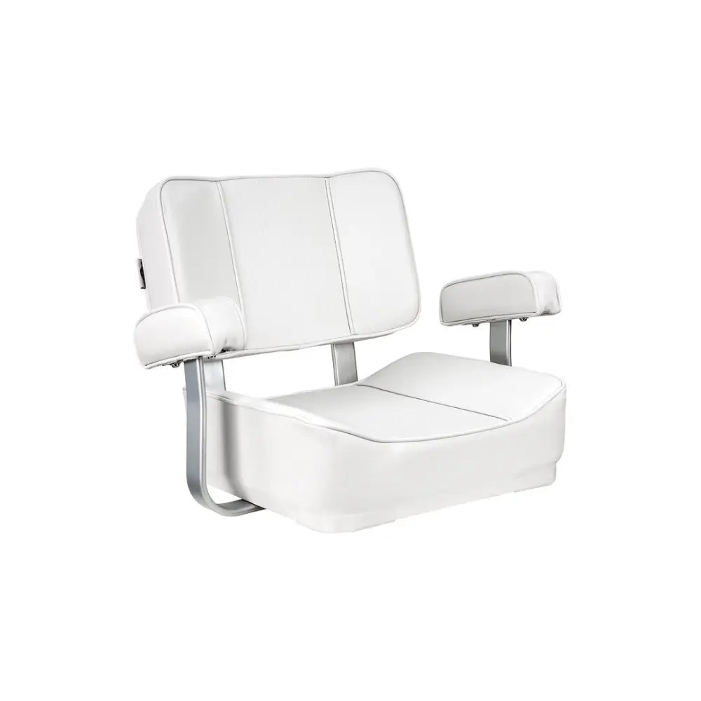 Springfield Armrest Supports And Cushions Boat Seat 1040002 - White Deluxe Captain Chair-White