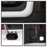 Automotive LED tail light assembly with wiring connectors for Super Duty projector LED headlights