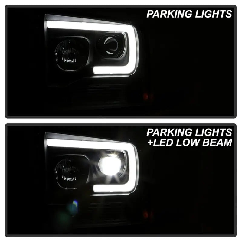 Aftermarket super duty projector LED headlights with integrated LED daytime running lights