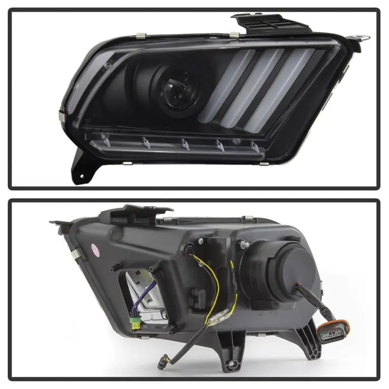 Spyder 13-14 Ford Mustang (HID Only) Projector Headlights w/Turn Signals - Blk PRO-YD-FM13HID-BK - 5085559